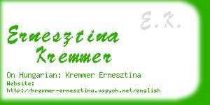 ernesztina kremmer business card